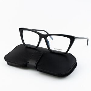 NEW Saint Laurent SL737 Mica Thin OPT 001 Black Cat Eye Unisex Eyeglasses